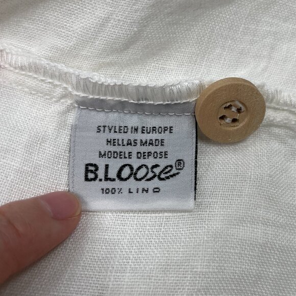 B.Loose Linen Blouse Long Sleeve Coastal Minimalist European Vacation Lagenlook - Picture 16 of 16